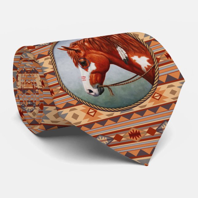 Gravata Design de Chestnut Pinto Horse Sudoeste da Índia (Rolled)