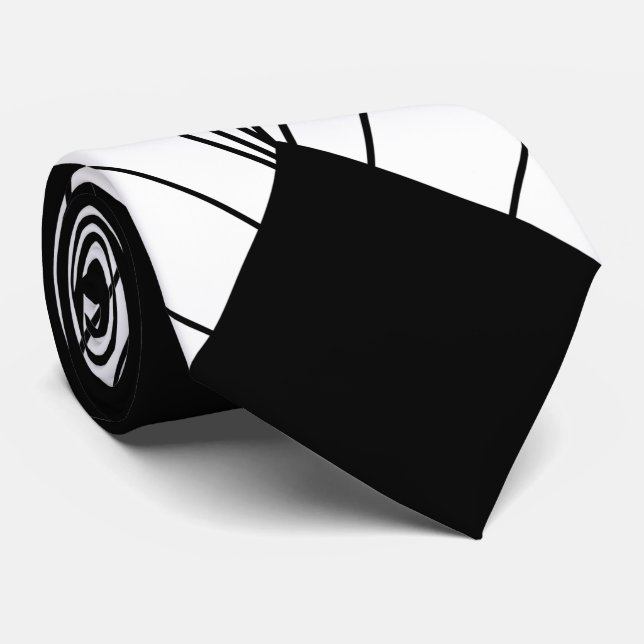 Gravata Design de Deco de Arte Preta e Branca (Rolled)