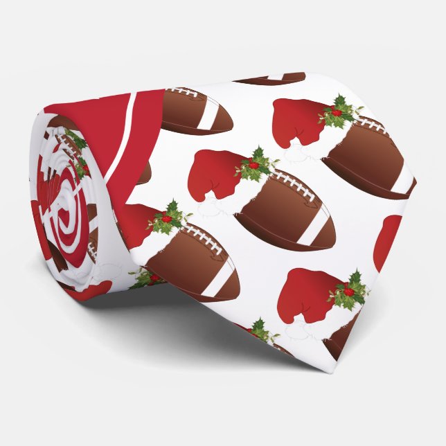Gravata Design de Futebol de Natal (Rolled)