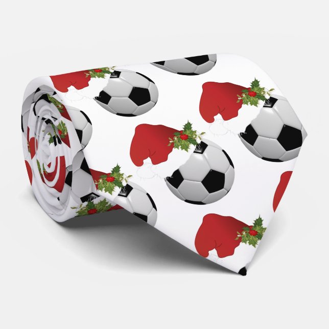 Gravata Design de Futebol de Santa Hat (Rolled)