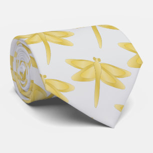 Gravata Design de Libélula Dourada