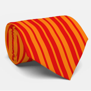 Gravata Design de Listras Laranja e Vermelhas