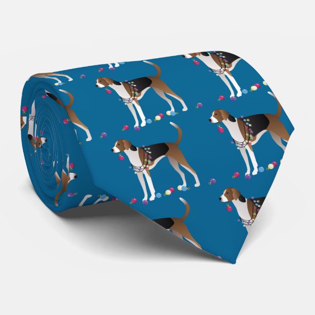 Gravata Design de Natal do Foxhound americano (Rolled)