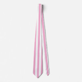 Gravata Design de padrão de listra vertical rosa branco