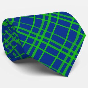 Gravata Design de Padrão de Xadrez de Tartan Azul