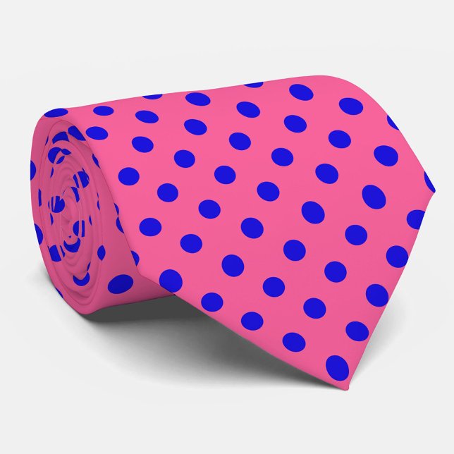 Gravata Design de Padrão do Bolinhas Azul no Rosa (Criador carregado)