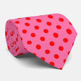 Gravata Design de Padrão do Bolinhas Vermelho a Rosa