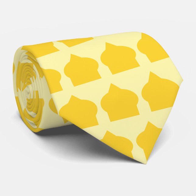 Gravata Design de Padrão Marroquino Amarelo (Rolled)