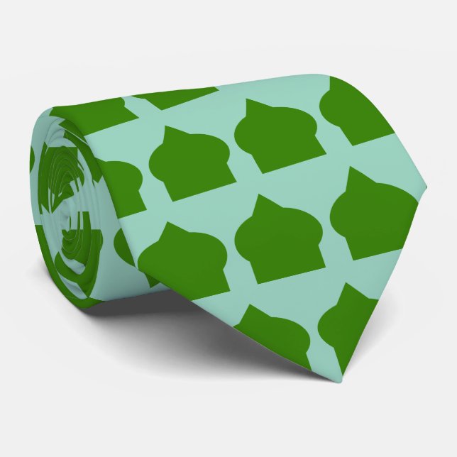 Gravata Design de Padrão Marroquino Verde (Rolled)