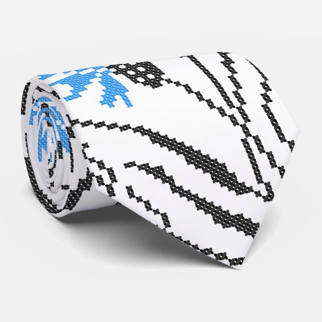 Gravata Design de ponto transversal de Cornflower azul (Rolled)