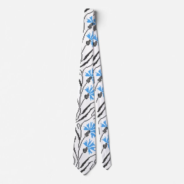 Gravata Design de ponto transversal de Cornflower azul (Frente)
