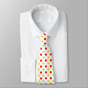 Gravata Design de Pontos Brancos Vermelhos Amarelos 