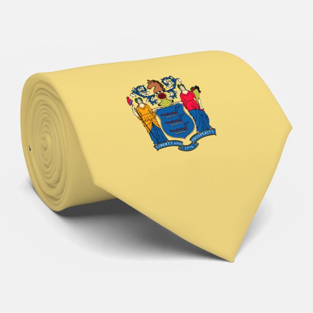 Gravata Design de Sinalizador do Estado de Nova Jersey (Rolled)