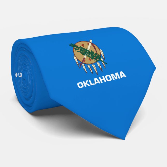 Gravata Design de Sinalizador do Estado de Oklahoma (Rolled)