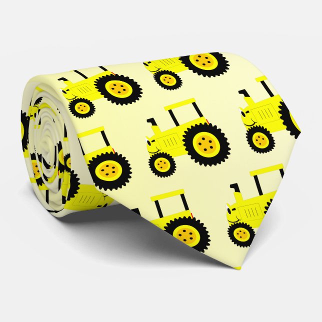 Gravata Design de Trator Amarelo (Rolled)