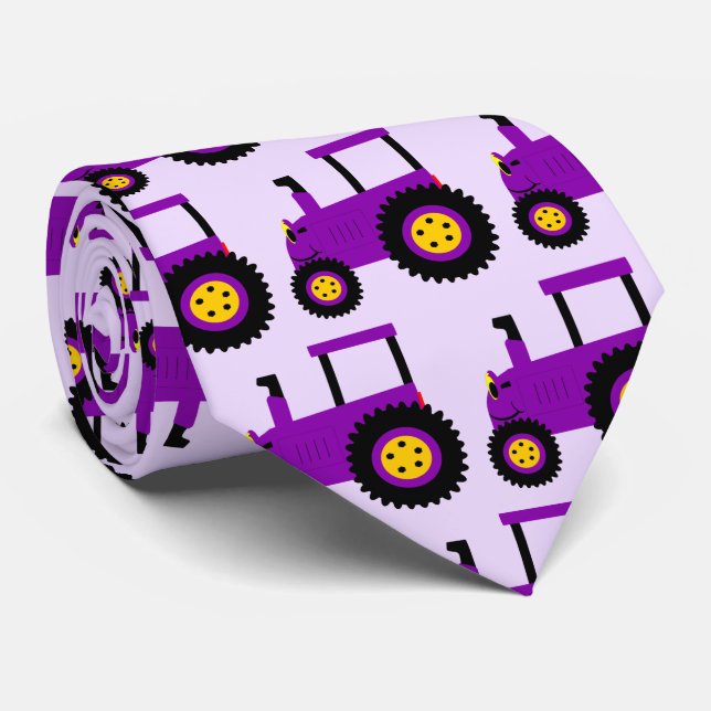 Gravata Design de trator roxo (Rolled)
