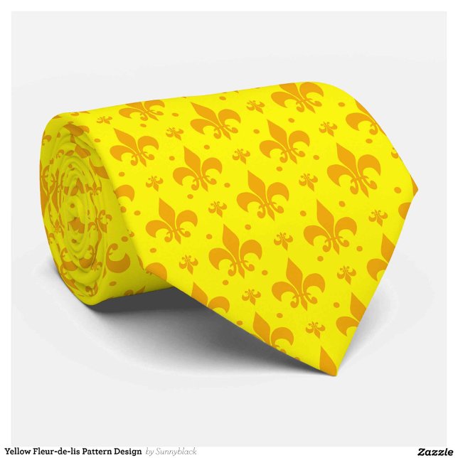 Gravata Design do padrão Fleur-de-lis amarelo (Criador carregado)