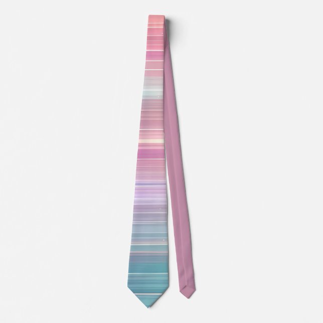 Gravata Design Elegante de Listras com Gradiente Rosa Azul (Frente)