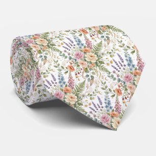 Gravata Design Floral Botânico Vintage Elegante