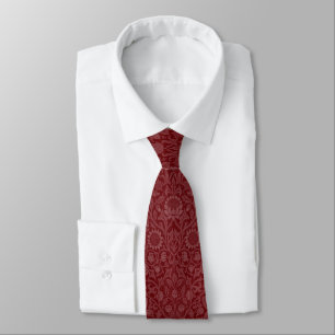 Gravata Design floral estilo oriental em vermelho escuro