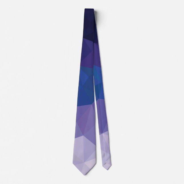 Gravata Design poligonal de matiz azul para homens. (Frente)