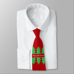 Gravata Design Vermelho de Árvore Simples Feliz de Natal