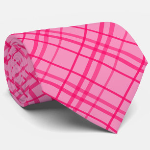 Gravata Design Xadrez em Grade Rosa sobre Rosa