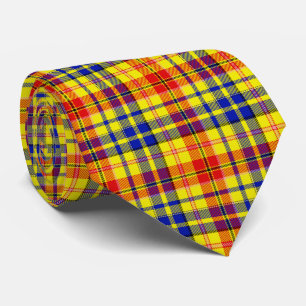 Gravata Design Xadrez Escocês Amarelo Vermelho Azul 