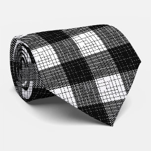 Gravata Design Xadrez Preto e Branco em Bold