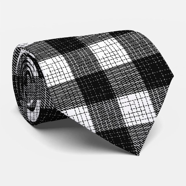 Gravata Design Xadrez Preto e Branco em Bold  (Criador carregado)