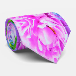 Gravata Detalhe Deslumbrante da Flor de Peônia Dupla Rosa