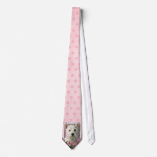 Gravata Dia das mães - tulipas cor-de-rosa - Westie