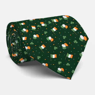 Gravata Dia de São Patrício Balão de Bandeira da Irlanda