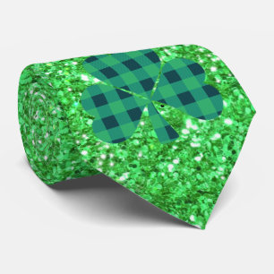 Gravata dia de São Patrício brilho glitter verde Kelly Ne