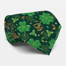 Gravata Dia de São Patrício Celtic Triskele Trefoil Shamro