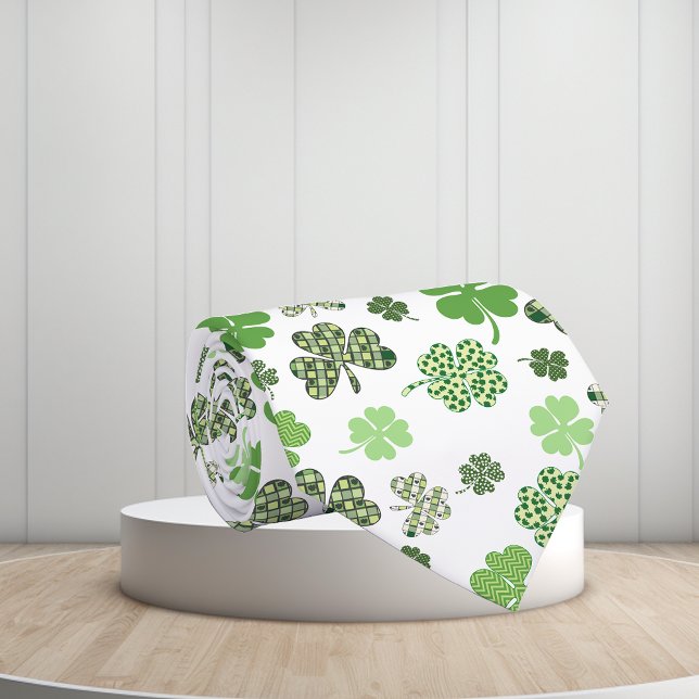 Gravata Dia de São Patrício de Shamrock do Clover Verde (Criador carregado)