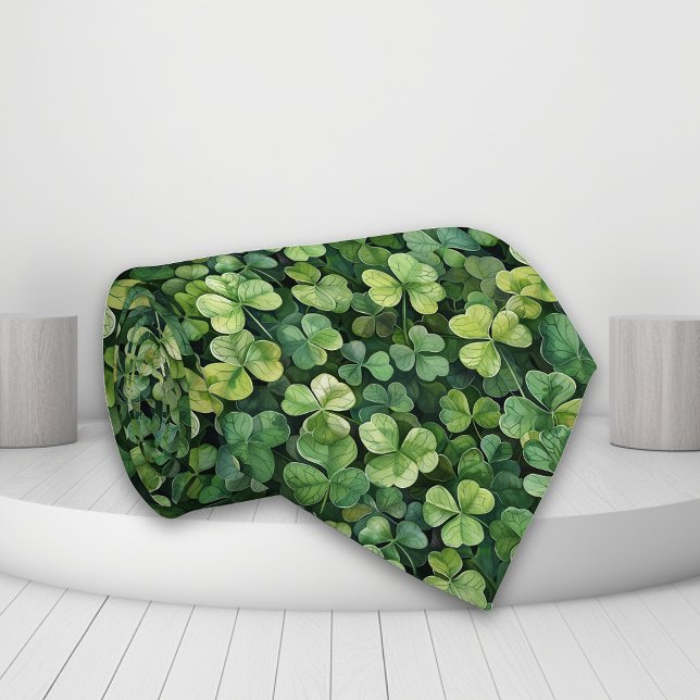 Gravata Dia de São Patrício de Shamrock do Clover Verde (Criador carregado)