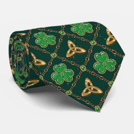 Gravata Dia de São Patrício geométrico Celtic Triskele Sha