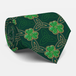 Gravata Dia de São Patrício geométrico Celtic Triskele Sha