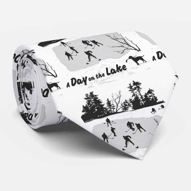 Gravata Dia do Hóquei do Lago Pond (Rolled)