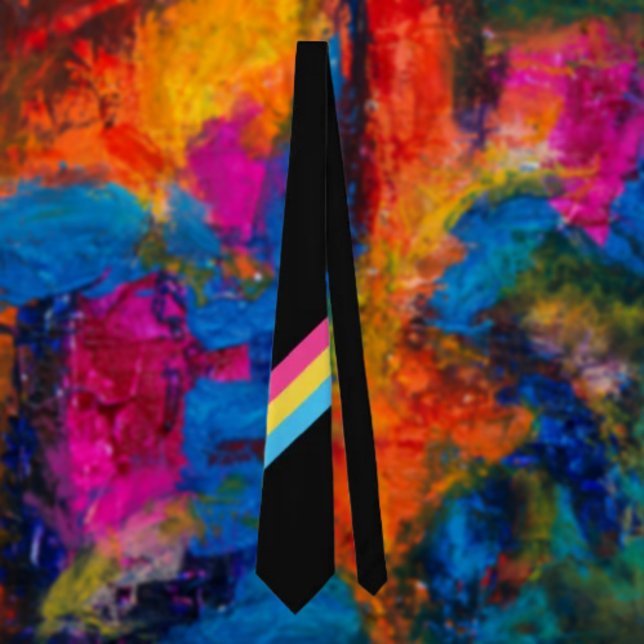 Gravata Diagonal Orgulho Pansexual: Cores Ousadas, (Criador carregado)