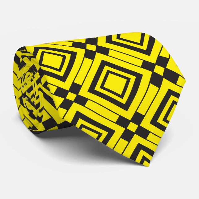 Gravata Diamante preto amarelo (Rolled)