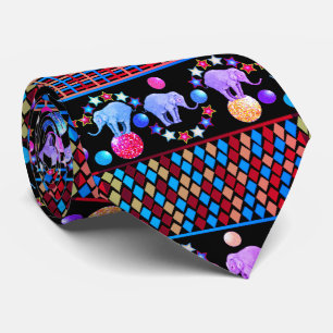 Gravata Diamantes de Circo Elefante - Padrão de Stripes