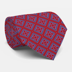 Gravata Diamond Geométrico Red & Violet Tie