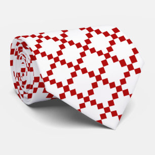 Gravata Diamond, vermelho e branco