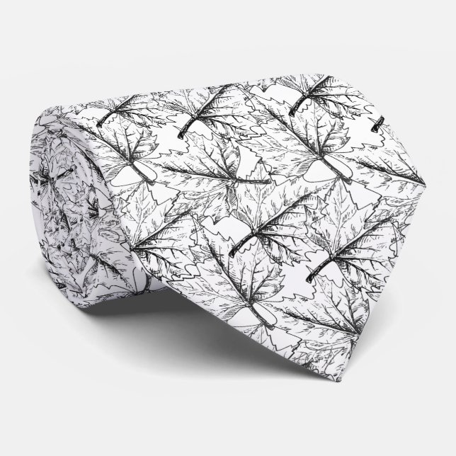 Gravata dibujo de hojas de otoño (Rolled)