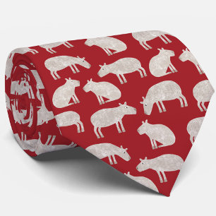 Gravata Diversão Capybara Pattern Red