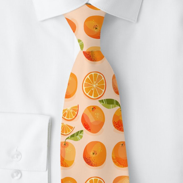Gravata Diversão de Fruta Citrus Orange (Fun citrus orange fruit neck tie)
