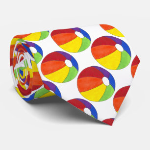 Gravata Diversão de Verão Rainbow Beach Ball Beachball Tie