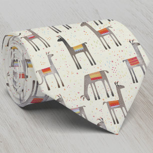 Gravata Diversão Llama Alpaca Pattern